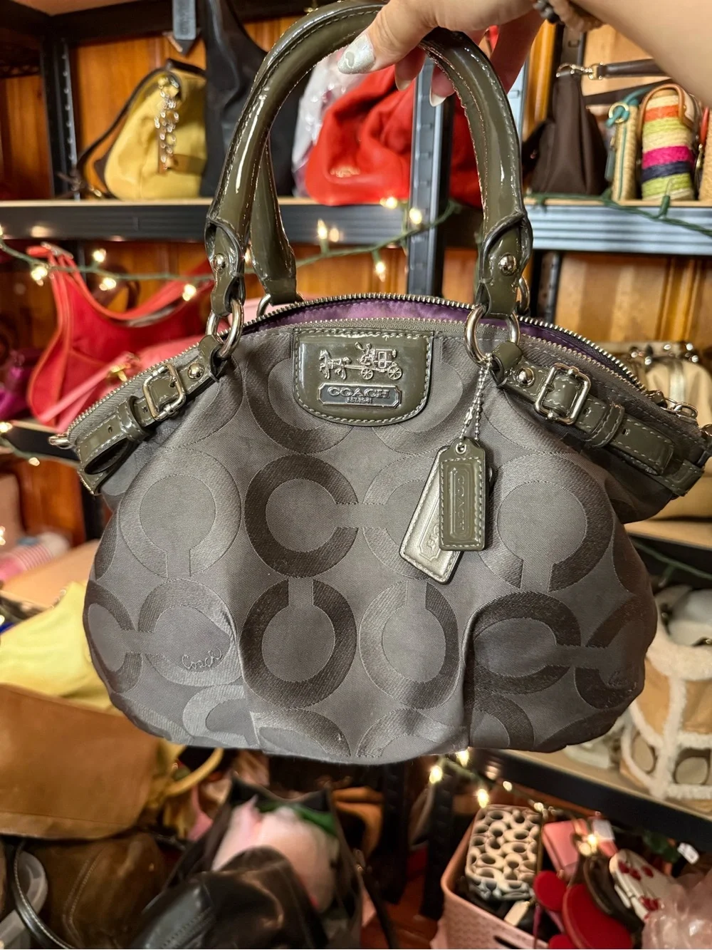 Coach Madison Gray Op Art Handbag
